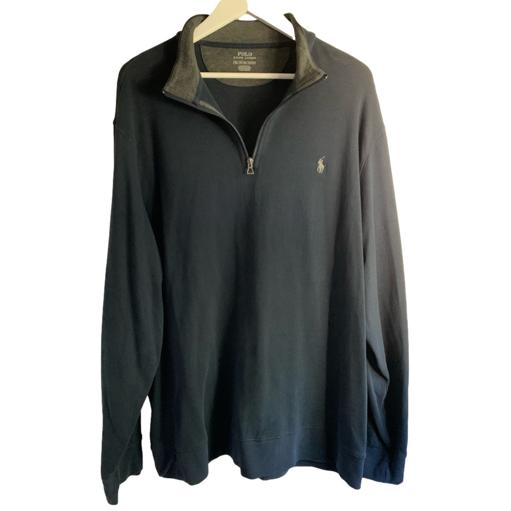 Polo Ralph Lauren Navy Half Zip Pullover Sweatshirt Men’s XXL